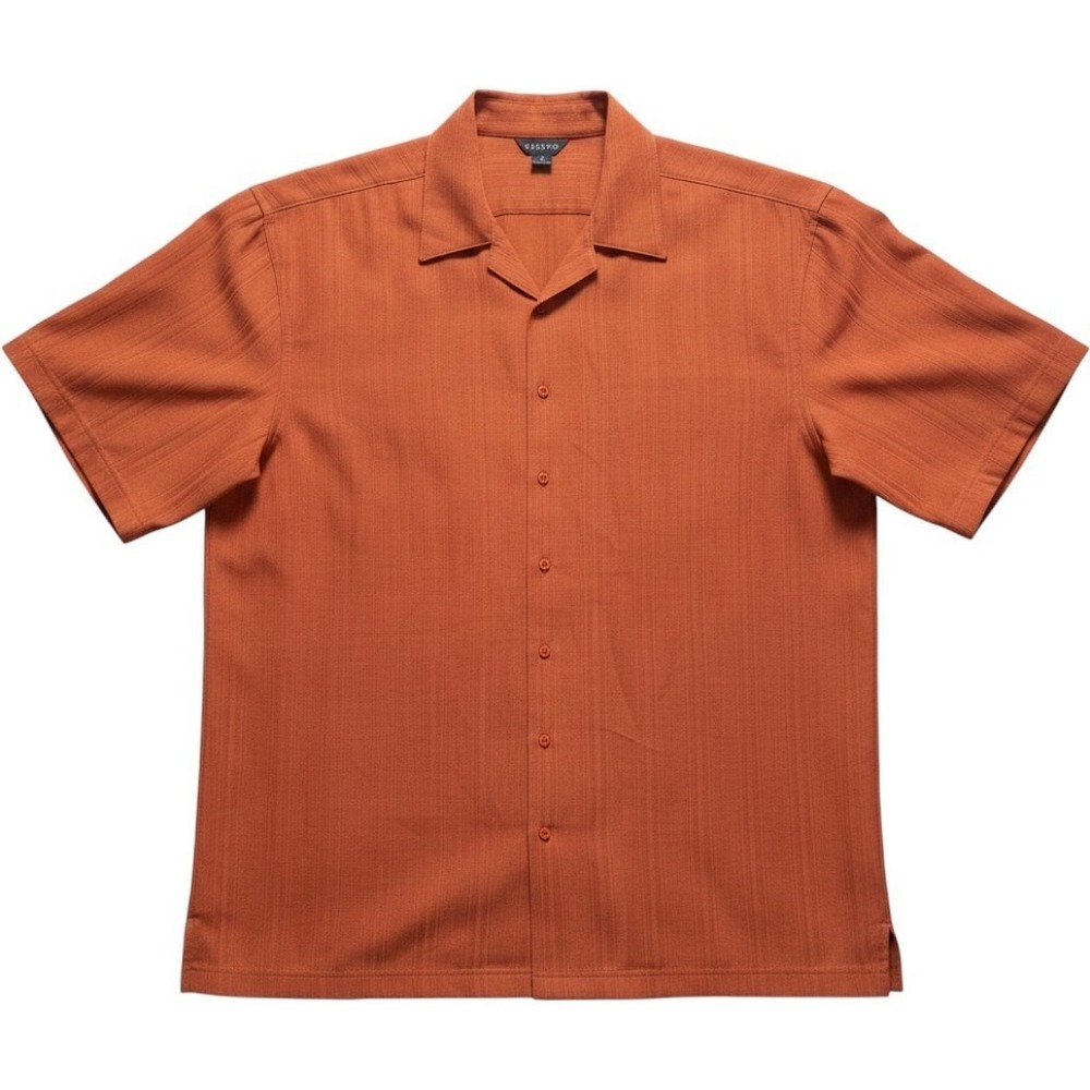 Visivo Button-Up Shirt Men's 4X Classic Camp Collar Matching Orange Buttons